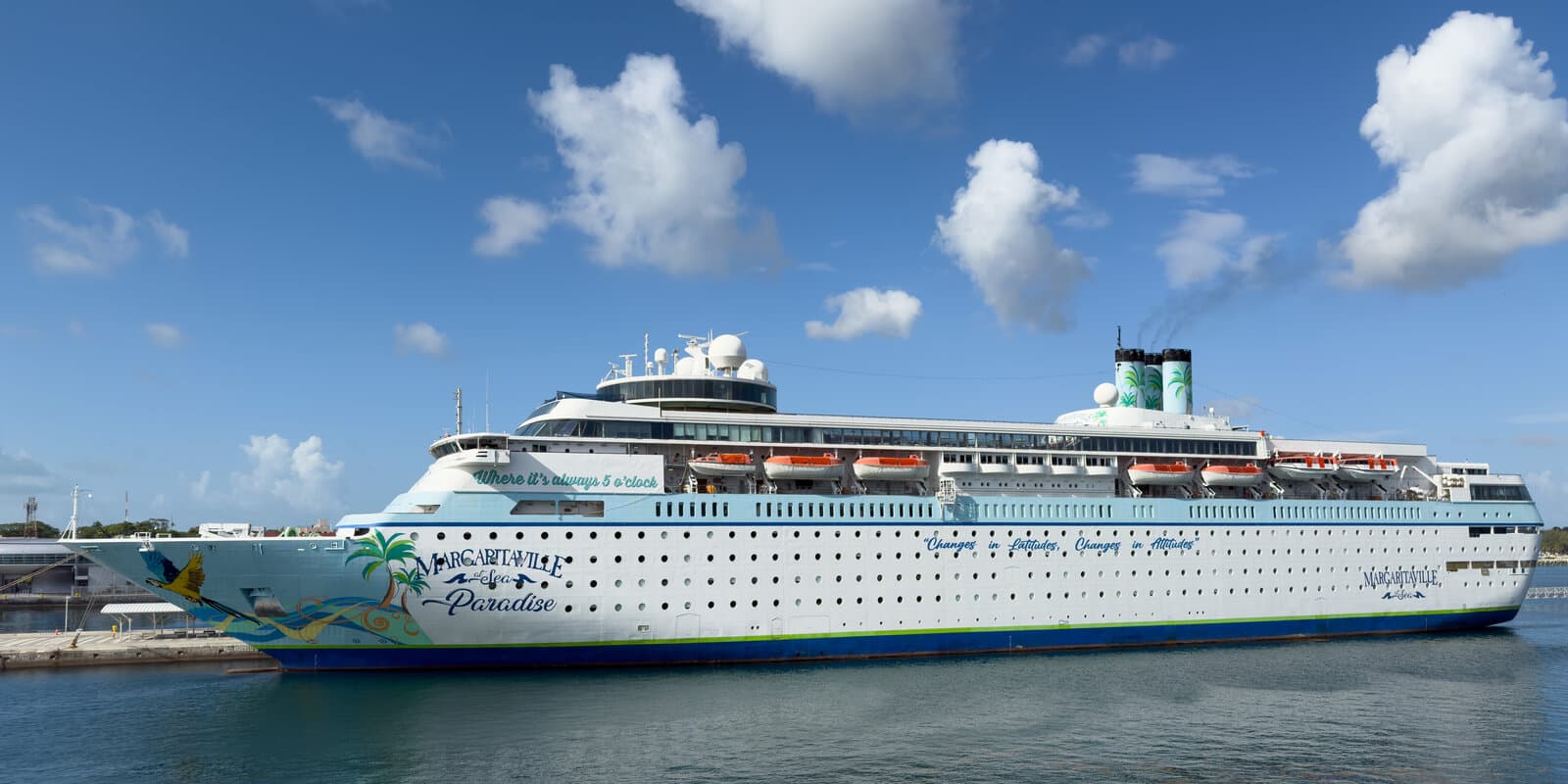 Margaritaville at Sea Paradise docked in Nassau, Bahamas