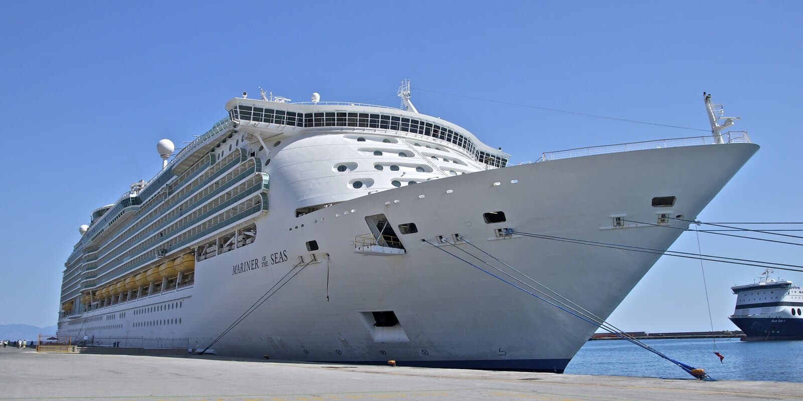 Royal Caribbean's Mariner of the Seas docked at the harbour of Rhodes, Greece