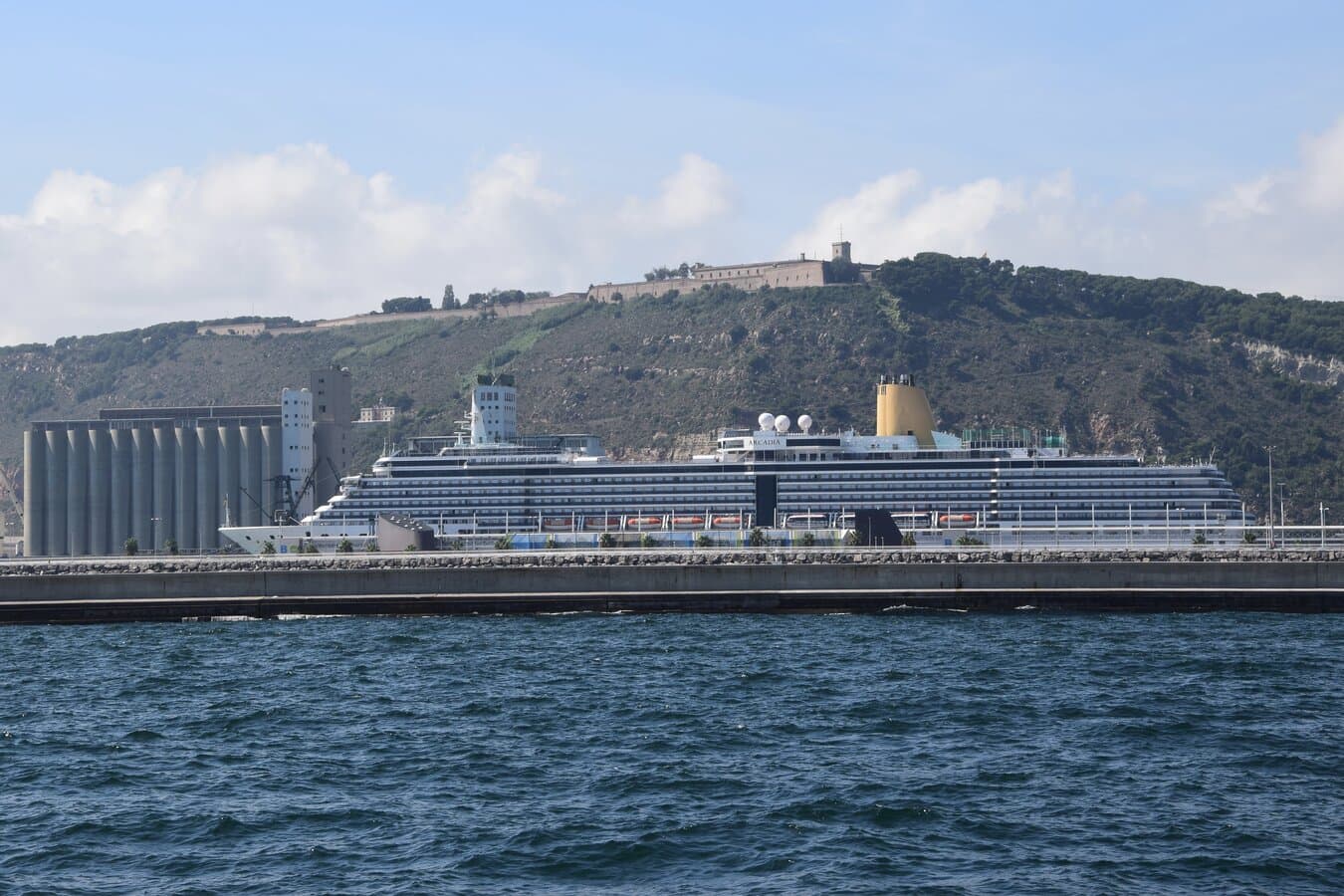 MV Arcadia cruise ship docked at the Port of Barcelona cruise terminal