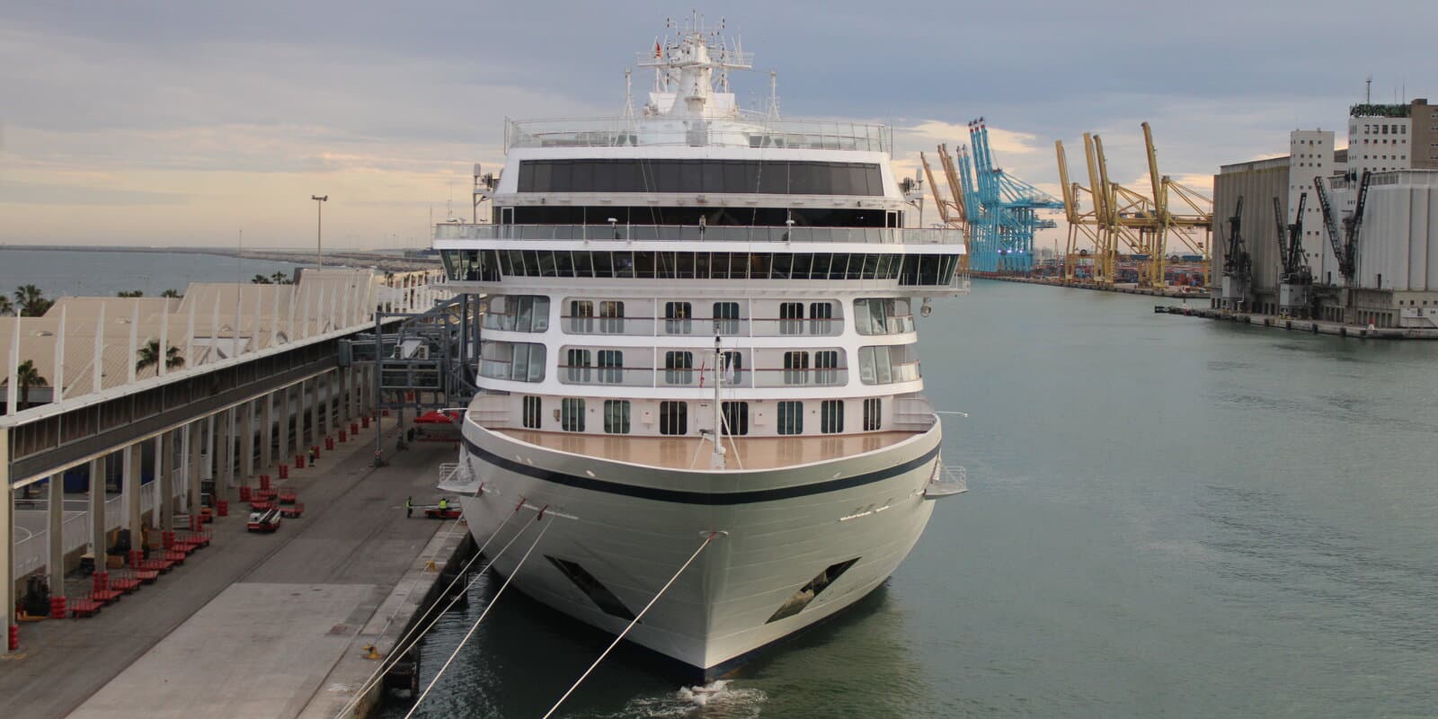 Viking Vesta, a sister ship to the new Viking Mira, docked at the Port of Barcelona